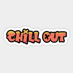 Vibrant Vibes: ‘Chill Out’ Typography Artwork Sticker